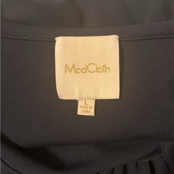 Modcloth Vintage Inspired Navy Asymmetrical Top Knee Length Dress Size Large - Picture 2 of 8